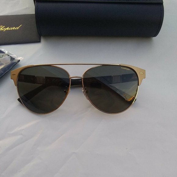 Chopard Polarized new sunglasses schc32 60/13 gold black frame - Picture 4 of 8